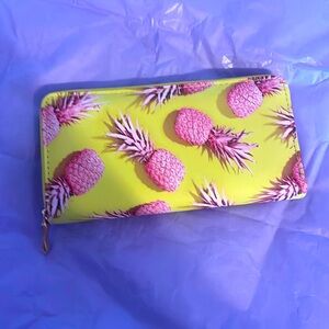 Yellow and pink pineapple wallet